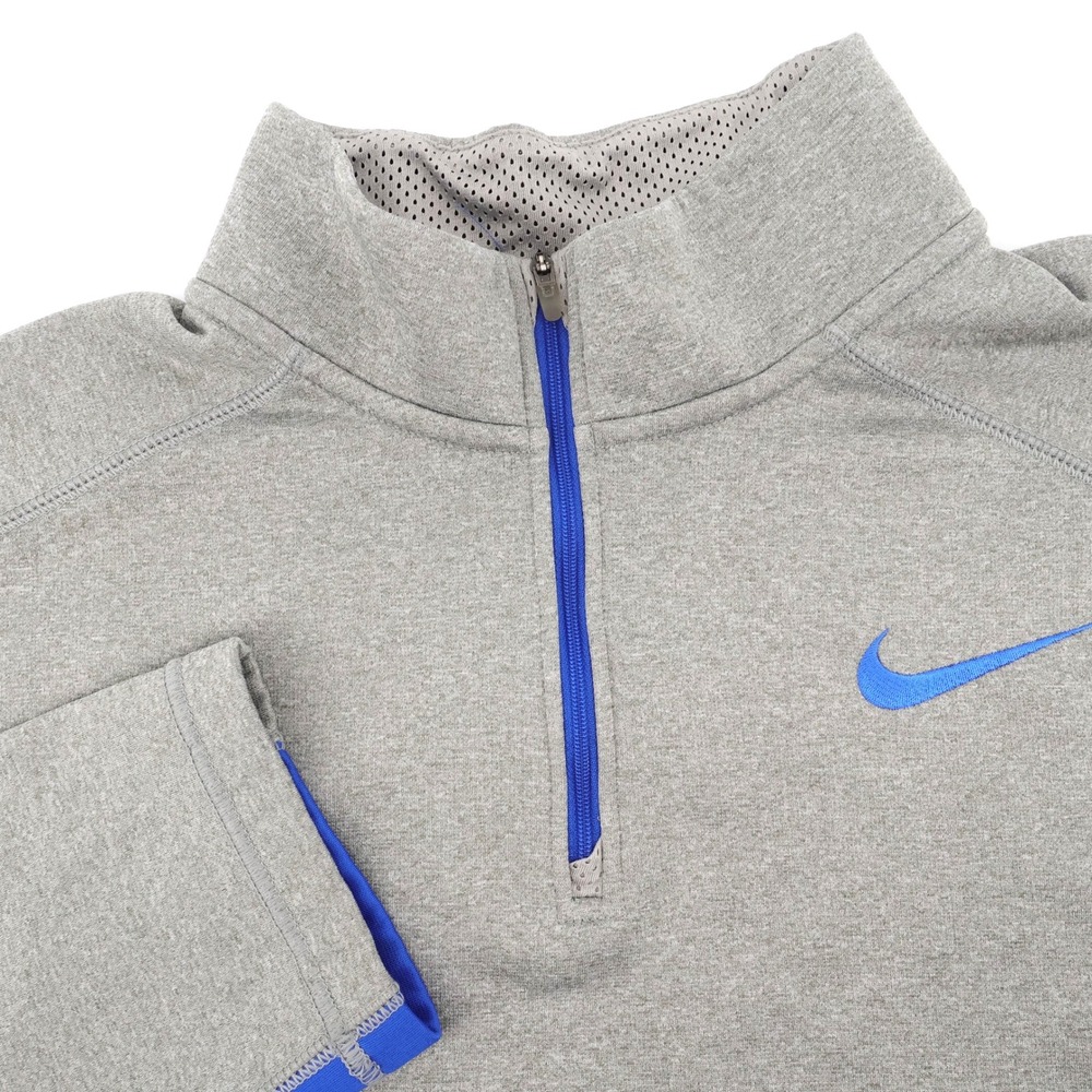 Nike Therma-Fit KO Quarter-Zip Pullover Gray Blue Long Sleeve Mens XL 645383-063